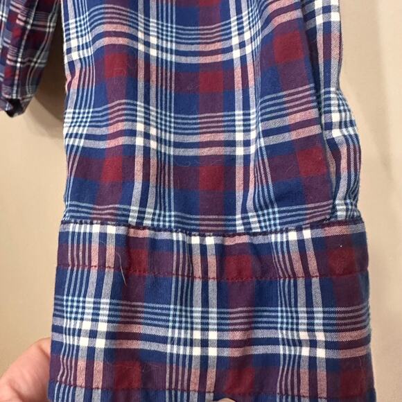 Nautica Men’s Plaid Button Down Shirt Size Large Navy Red Classic Fit - Picture 4 of 7